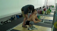 Jon North Glenn Pendlay assisted Hip Flexibility Stretch Elbows Squat