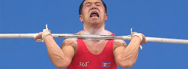 Om Yun Chol Best Korea Triple Bodyweight Clean Jerk Face Weightlifting Intensity