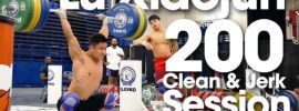 Lu Xiaojun 200kg Clean & Jerk with a Smile *Full Session* 2015 Worlds Training Hall